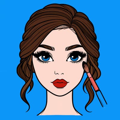 realistic person with makeup