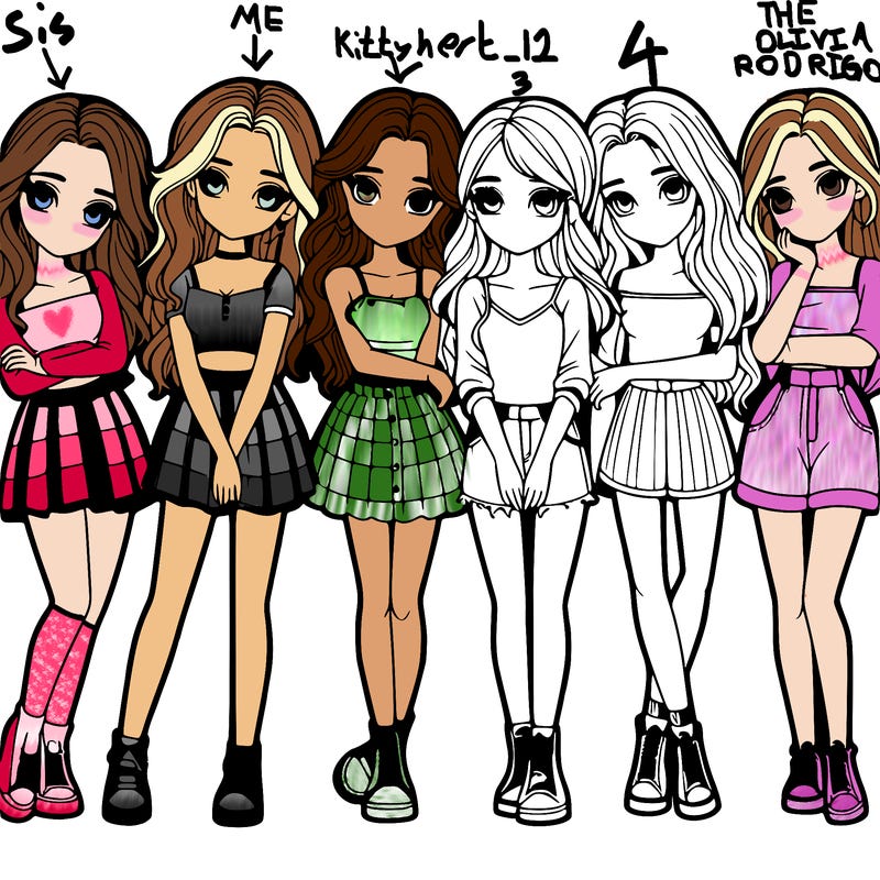 a group of girls realistic