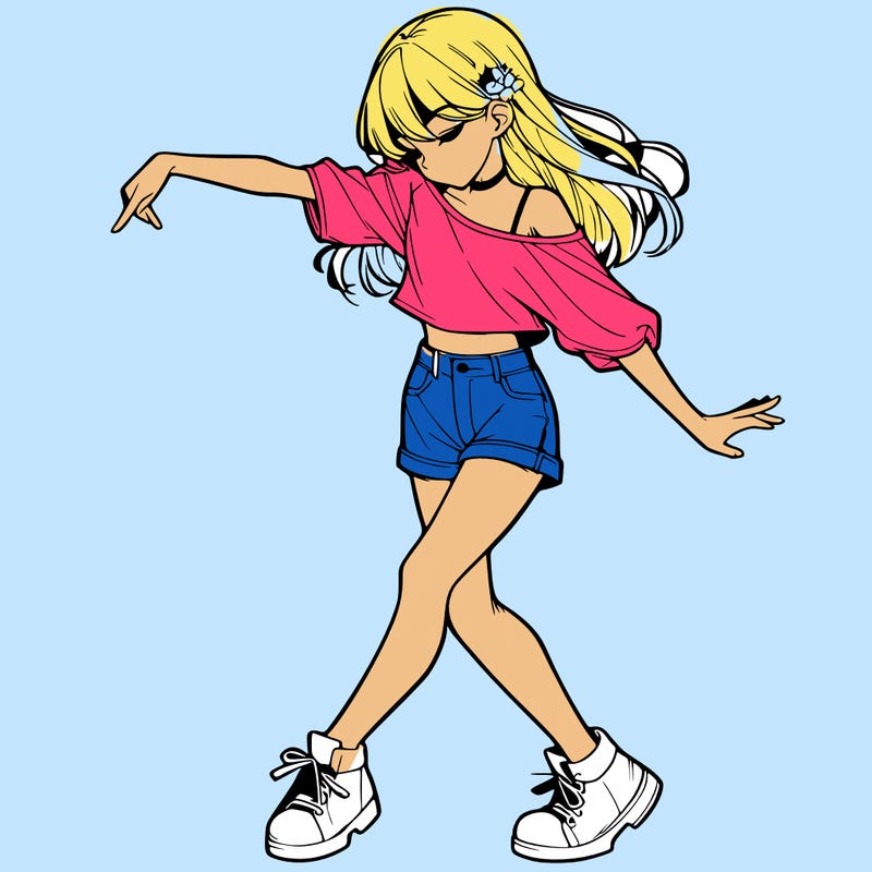 realistic girl danceing