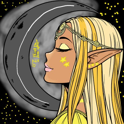 a realistic moon elf