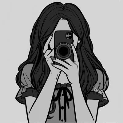 a realistic girl holding her phone taking pictures