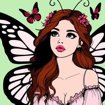 butterfly fairy realistic girl