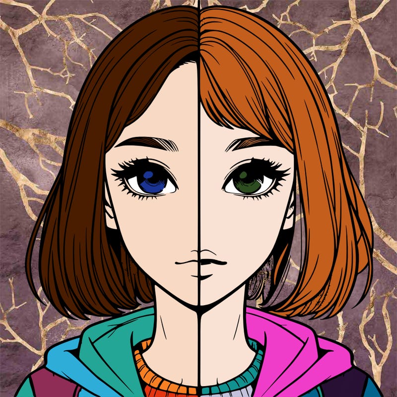 split realistic girl