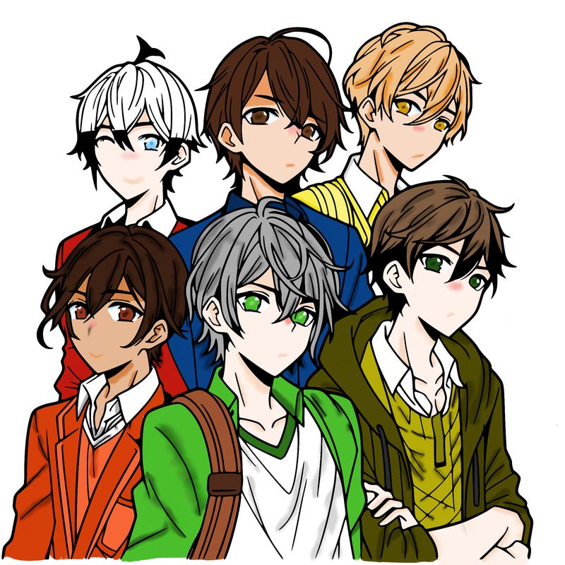 a group of anime boys