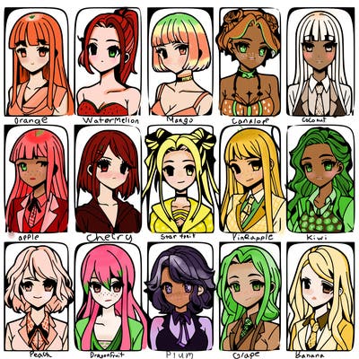 girls that look diffrent anime