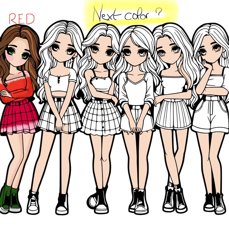 a group of girls realistic