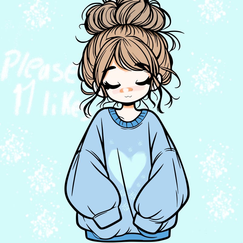 girl with baggy sweatshirt and messy bun