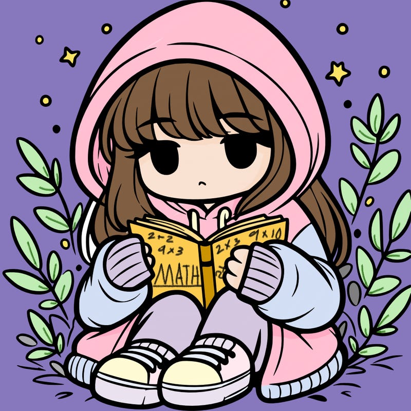 girl in oversized hoodie reading a book