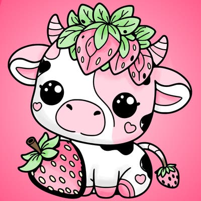 cute strawberry cow