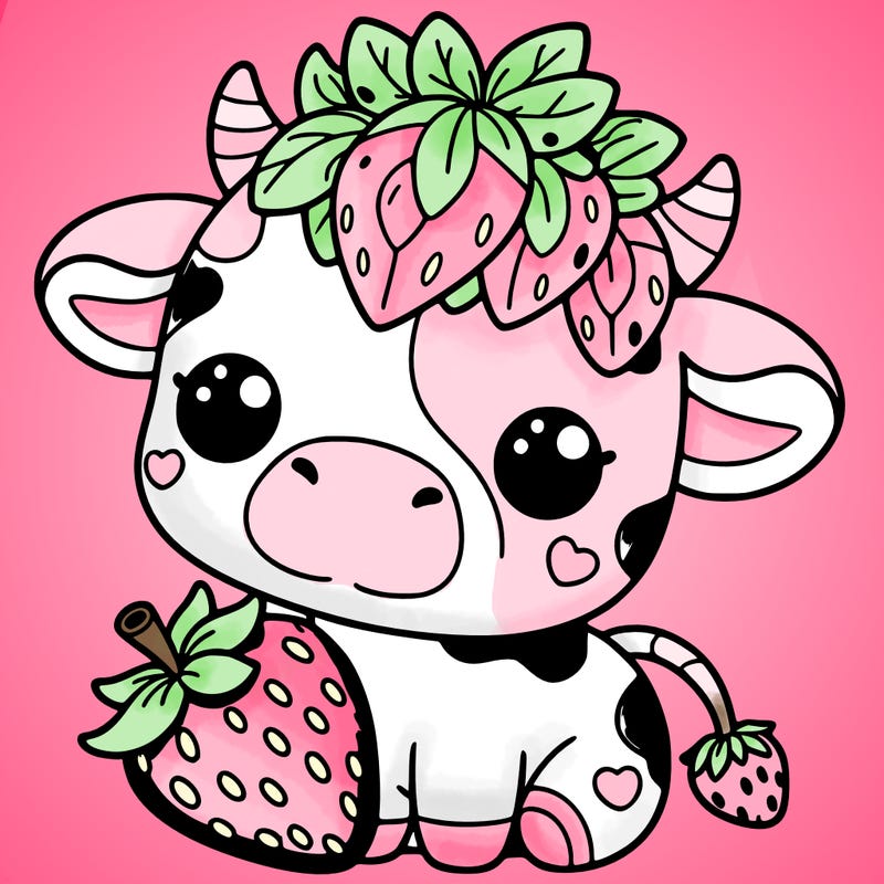 cute strawberry cow