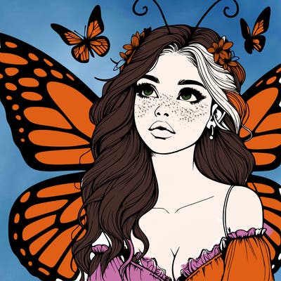 butterfly fairy realistic girl
