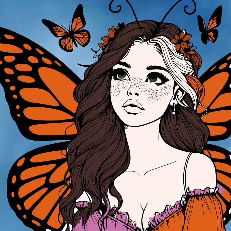 butterfly fairy realistic girl