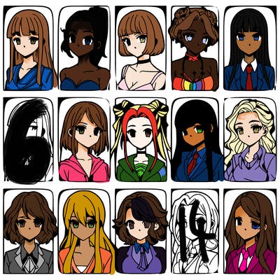 girls that look diffrent anime