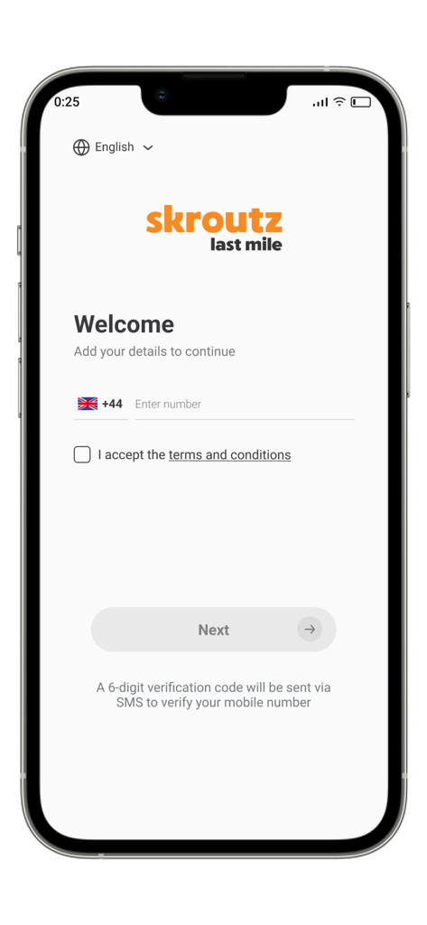 Unlock Point SLM - Pantalla de bienvenida de Unlock Point SLM para el registro de usuarios