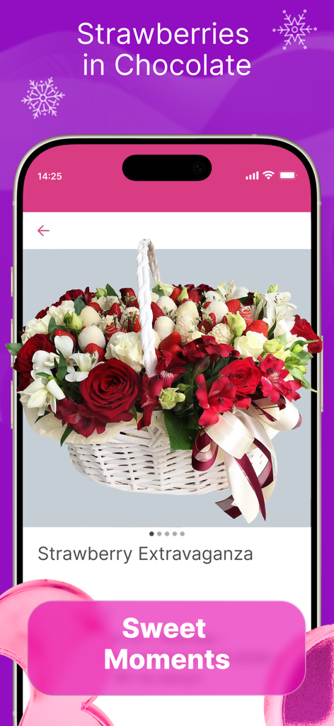 Strawberry Extravaganza gift basket with red roses and chocolate dipped strawberries