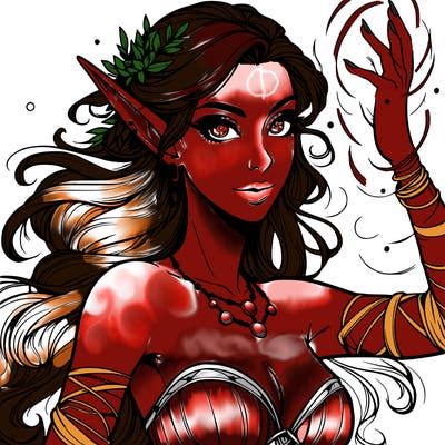 realistic elven woman glow magic wild chaos