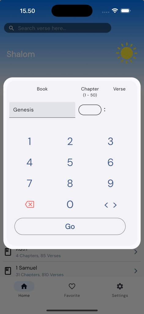 BibleNow!: Alkitab Offline - BibleNow app verse and chapter selection screen