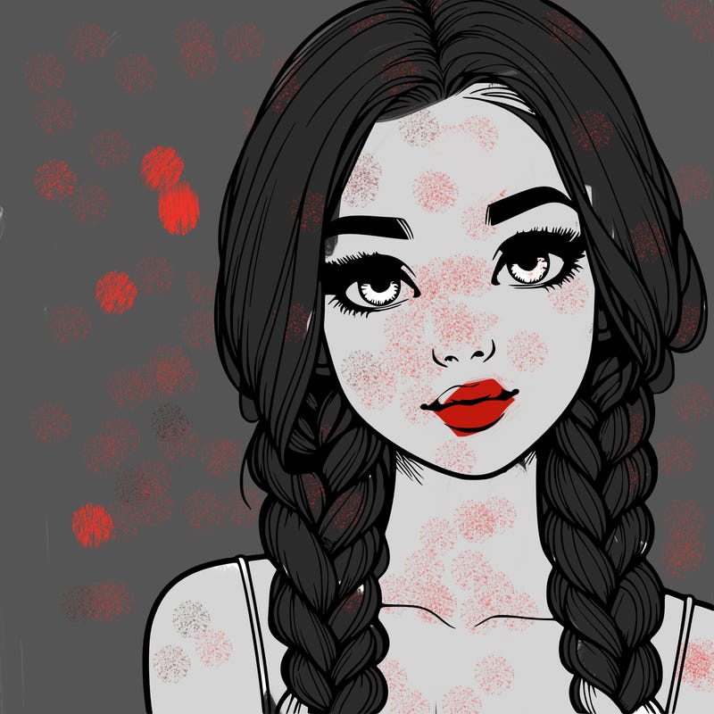 realistic girl with braids