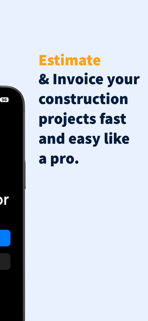 建設プロジェクトをプロのように迅速かつ簡単に推定および請求できる機能を示すテキスト