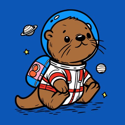 otter in a space suit