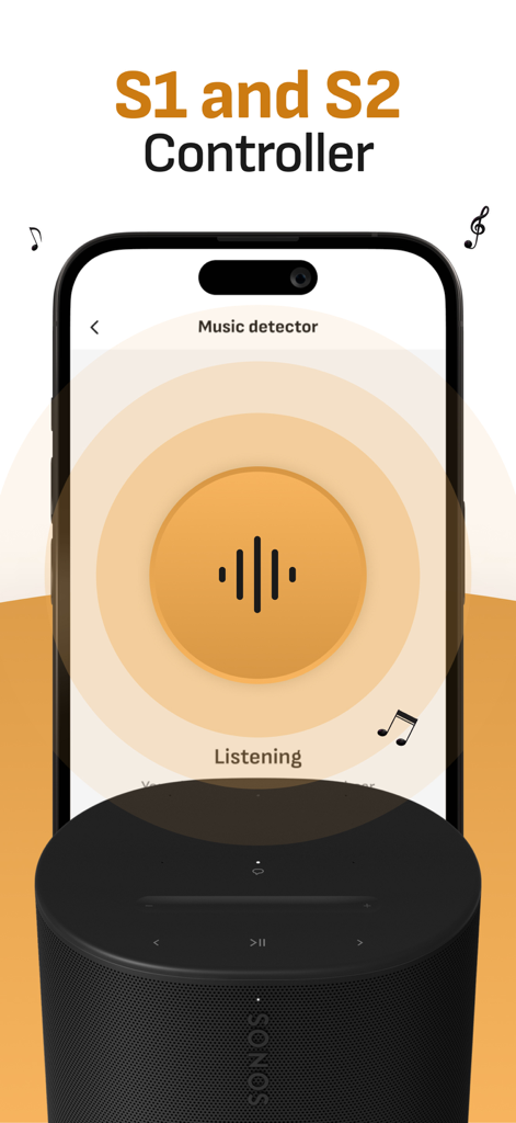 Sonos S1 and S2 controller app music detector feature