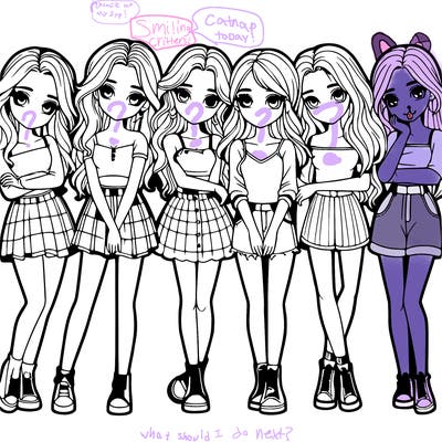 a group of girls realistic