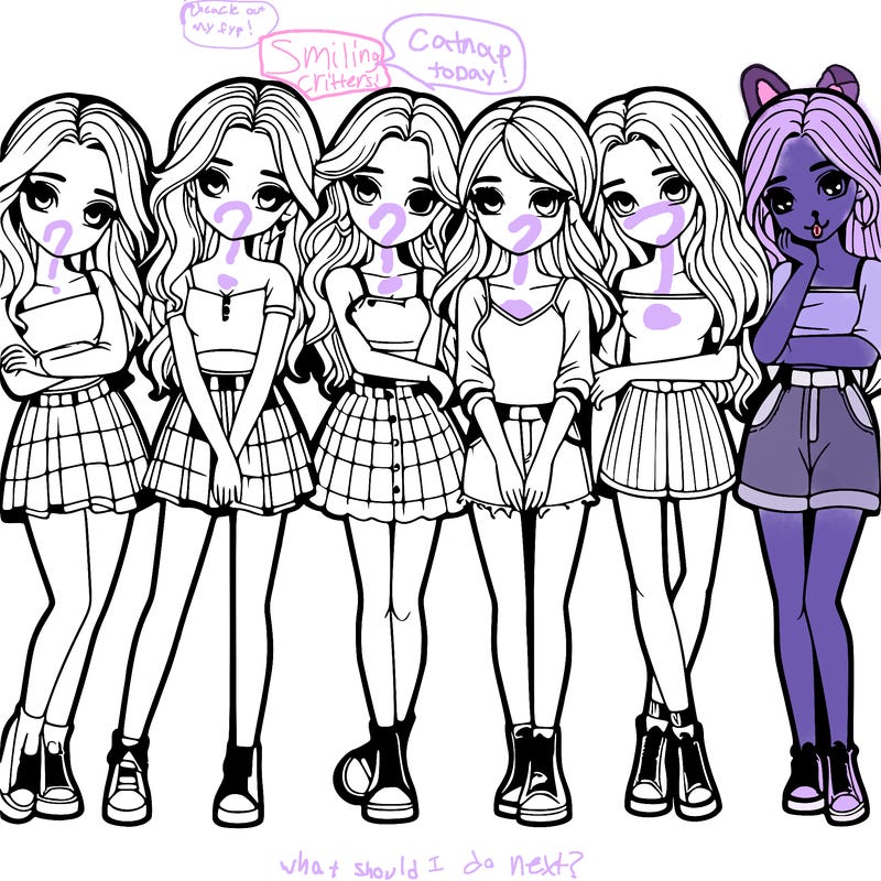 a group of girls realistic