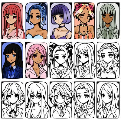 girls that look diffrent anime