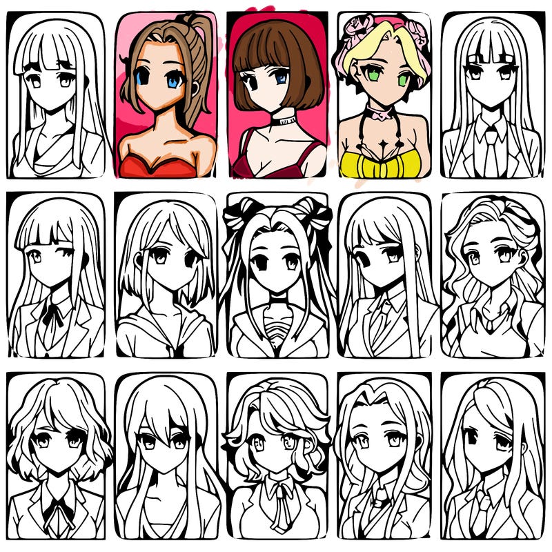 girls that look diffrent anime