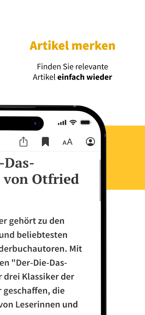 StZ News - Stuttgarter Zeitung - Ein Smartphone-Bildschirm zeigt die Lesezeichenfunktion in der StZ News App, um Artikel zu speichern und später leicht wiederzufinden.