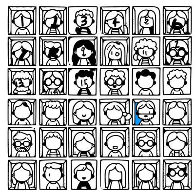 multiple people im separated in tiny boxes