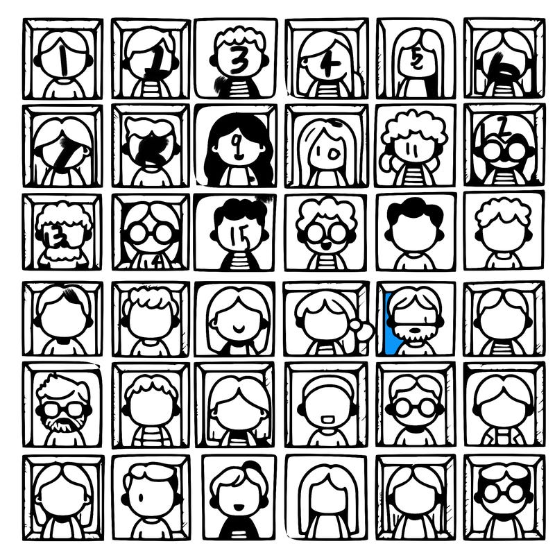 multiple people im separated in tiny boxes