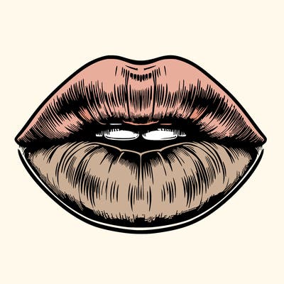 realistic mouth with lips