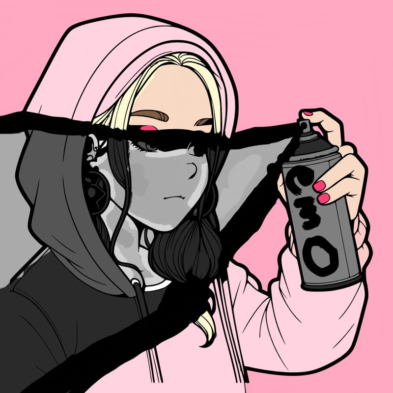 a realistic girl, spray painting