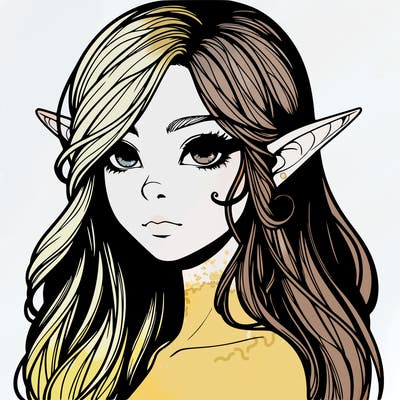 elf girl realistic dark fantasy