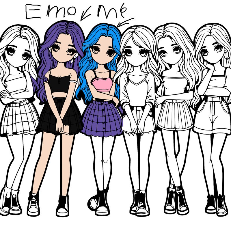 a group of girls realistic