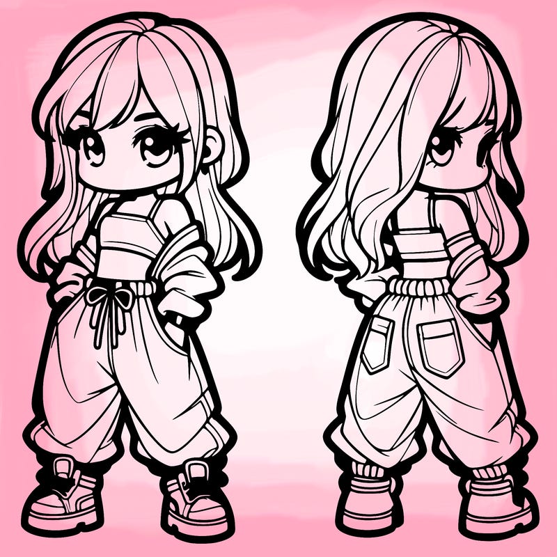 girl in crop top and baggy pants