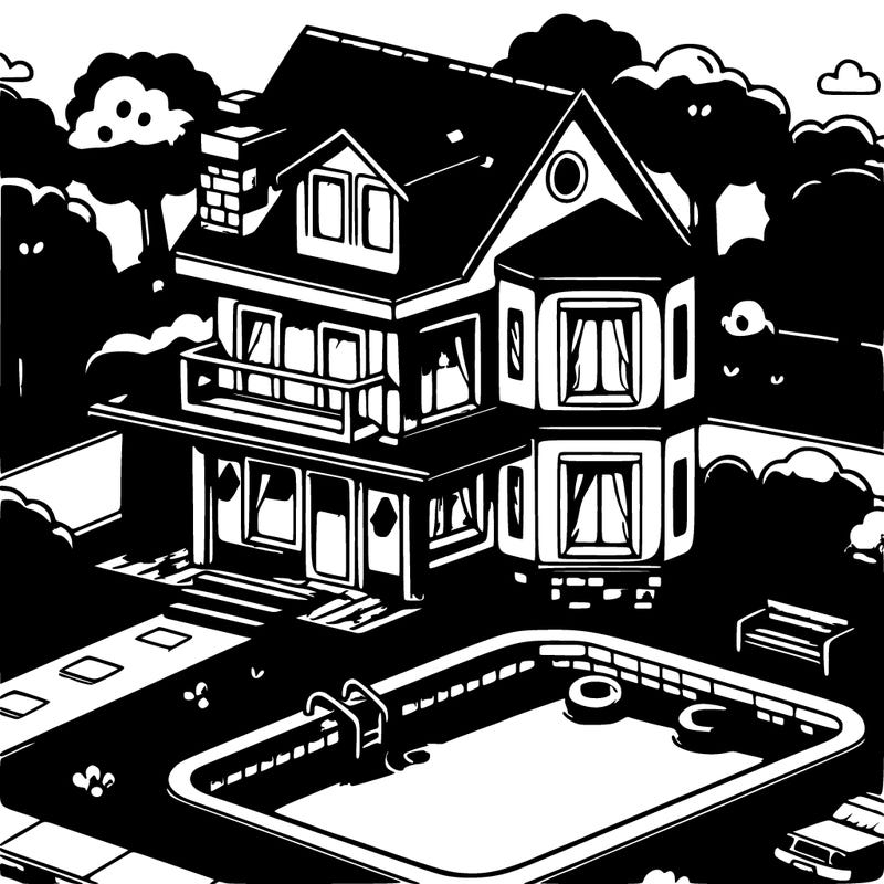 2 story house with pool