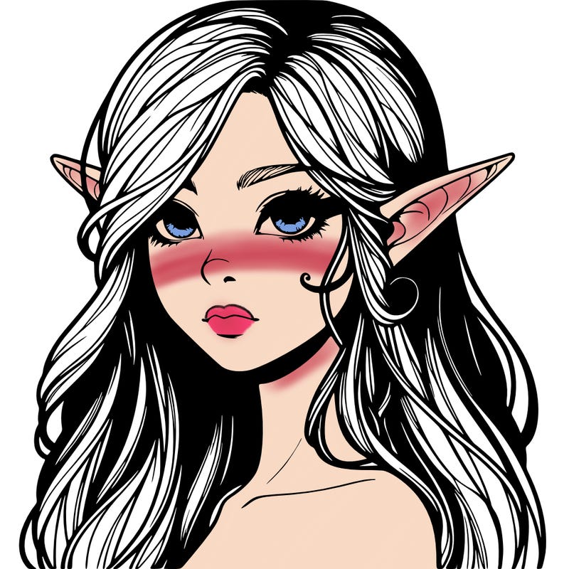 elf girl realistic dark fantasy