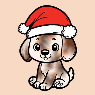 puppy with santa hat