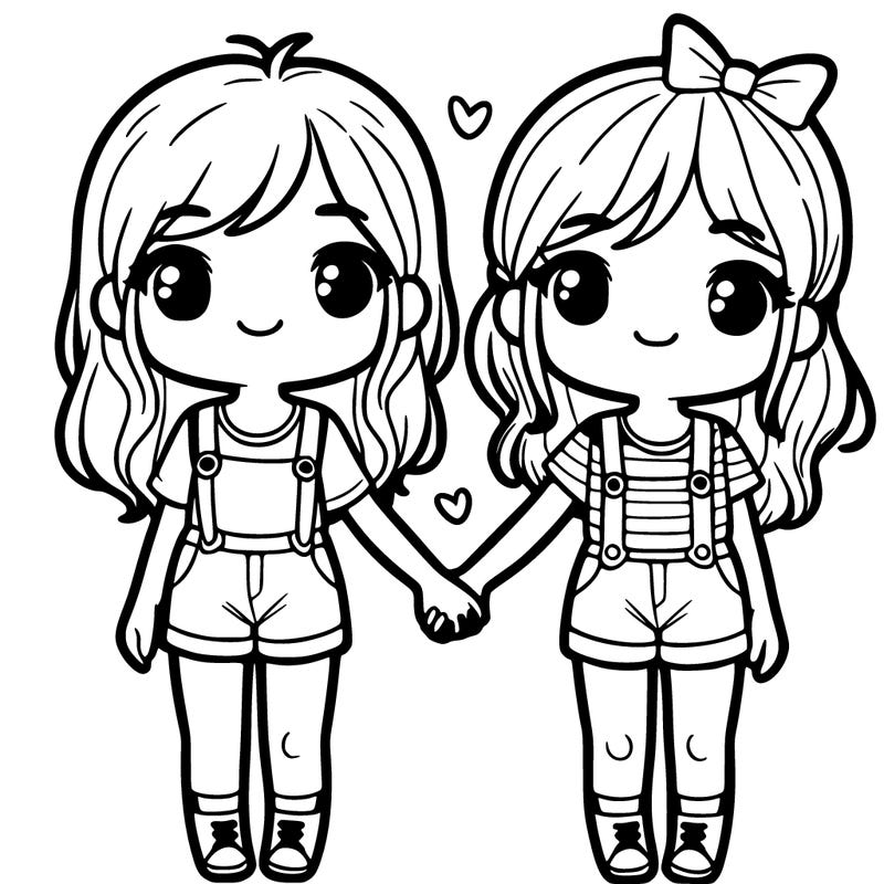 two girls holding hands