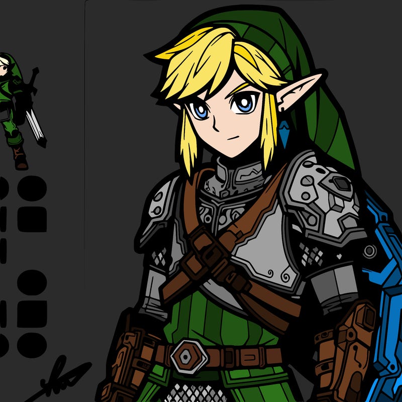 link from the legend of zelda in cyberpunk world