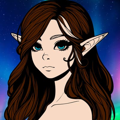 elf girl realistic dark fantasy