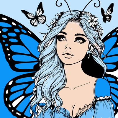 butterfly fairy realistic girl