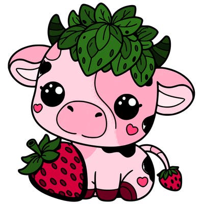 cute strawberry cow