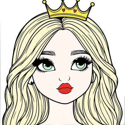 a realistic girl with a crown on