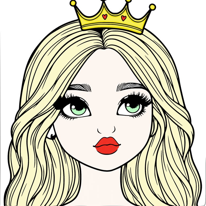 a realistic girl with a crown on