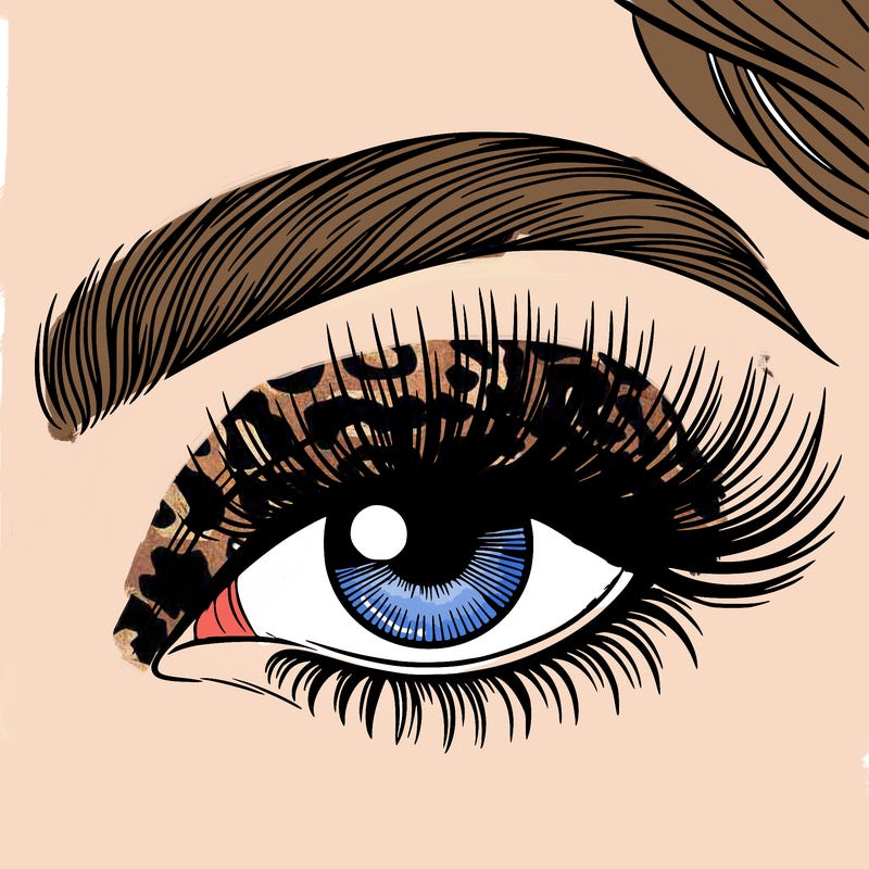 woman close up eye with long eyelashes