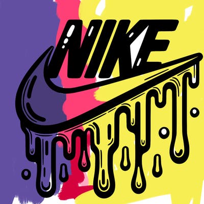 dripping nike logo