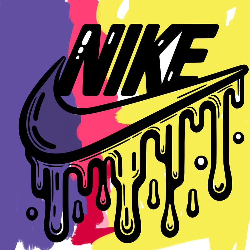 dripping nike logo